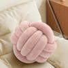 Knot Pillow Ball, Fluffy Handmade Decorative Throw Pillow, Soft Round Knotted Cushion for Couch & Bedroom, Cute Home Decor Ball Pillow for Living Room (7.87 Inches, Pearl Pink) view 1