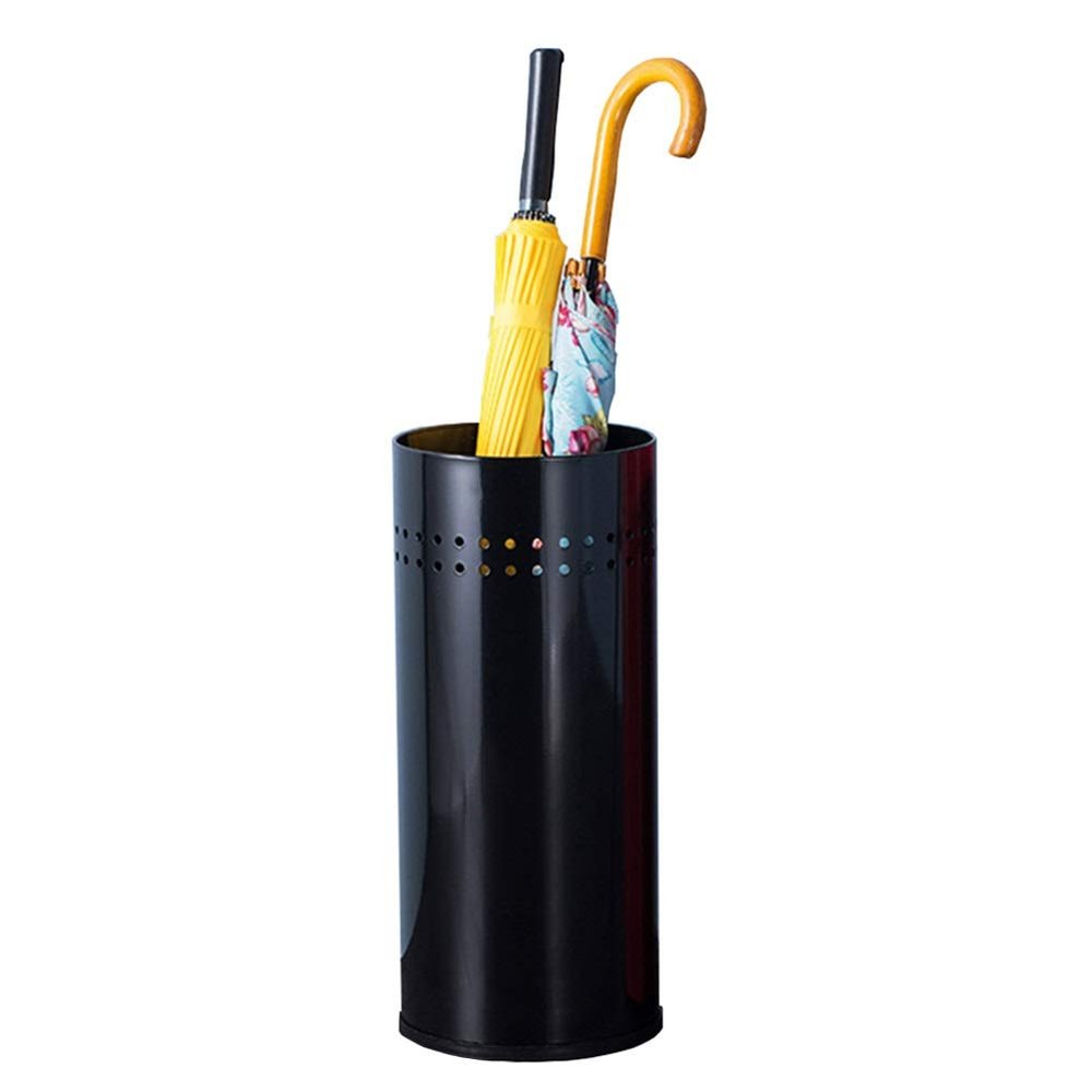 Umbrella Racks WXYZ Stainless Steel Umbrella Stand, Stable Non-Slip Base, Home Hotel Office Large Capacity Umbrella Bucket Black White Red Silver 50x22cm (Color : Black)