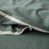 F.Y.Dreams 100% Washed Cotton Duvet Cover for Weighted Blanket 80x87 inches with 16 Ties, Zipper on Long Side/Grass Green/Just Duvet Cover view 4
