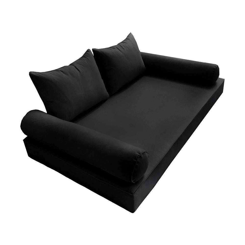 Prolinemax 5PC Pipe Outdoor Daybed Mattress Bolster Pillow Fitted Sheet Cover Only Style4 Twin-XL Size AD109