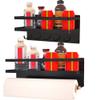 Magnetic Spice Rack Set for Refrigerator with Kitchen Utensil Hooks and Paper Towel Holder, Magnetic Shelf Can Hold Spice Containers, Kitchen Paper Towel, Cooking Utensil(Combination Pack, Black) view 1