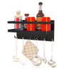 Magnetic Spice Rack Set for Refrigerator with Kitchen Utensil Hooks and Paper Towel Holder, Magnetic Shelf Can Hold Spice Containers, Kitchen Paper Towel, Cooking Utensil(Combination Pack, Black) view 2
