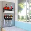 Magnetic Spice Rack Set for Refrigerator with Kitchen Utensil Hooks and Paper Towel Holder, Magnetic Shelf Can Hold Spice Containers, Kitchen Paper Towel, Cooking Utensil(Combination Pack, Black) view 4