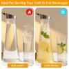1400ML Plastic Water Pitcher, Unbreakable Acrylic Transparent Juice Bottle Beverage Dispenser Slim Water Carafe with Lids and Spout for Drinks, Iced Tea, Mimosa Bar Supplies (1PCS) view 3