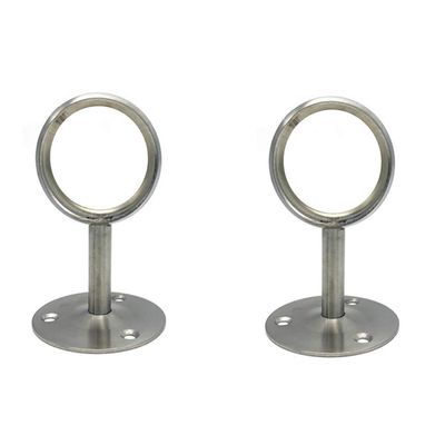 NELXULAS Stainless Steel Heavy Duty Closet Rod,Curtain Rod End Supports Socket with Matching Screws (2 INCH, Silver)