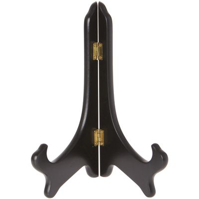 Bard's Hinged Black MDF Wood Plate Stand, 9" H x 7.25" W x 5" D (For 9" - 10.5" Plates), Pack of 12