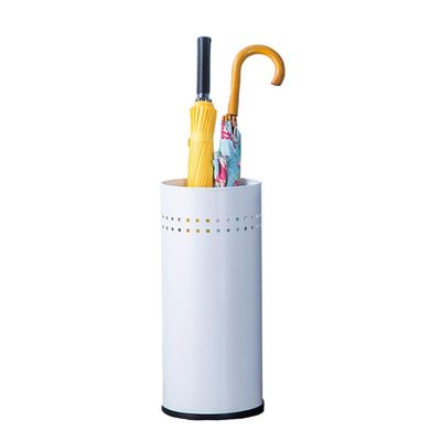 Umbrella Racks WXYZ Stainless Steel Umbrella Stand, Stable Non-Slip Base, Home Hotel Office Large Capacity Umbrella Bucket Black White Red Silver 50x22cm (Color : White)