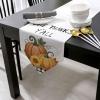 Cotton and Linen Triangle Table Runners 70 Inches Long, Pumpkin Giving Thanks Y'all Dresser Scarves Table Decoration for Wedding Party/Ceremony/Banquet (13x70 inch) Green Leaves Black White Checker view 2