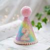 Princess Tiara Crown, Glitter Girls First Birthday Hat Sparkle Sequined Party Supplies Number 1 Headband Little Princess Cake Smash Photo Prop for 1st Rainbow Cone Hat view 4