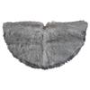 36" Beige and Gray Plush Faux Fur Christmas Tree Skirt view 1