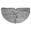 36" Beige and Gray Plush Faux Fur Christmas Tree Skirt view 3