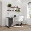 Bush Home 72-inch Home Office Desk with Drawers, Large Computer Table for Personal Workspace, Somerset Collection, White and Storm Gray view 2