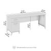 Bush Home 72-inch Home Office Desk with Drawers, Large Computer Table for Personal Workspace, Somerset Collection, White and Storm Gray view 3