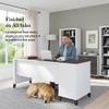 Bush Home 72-inch Home Office Desk with Drawers, Large Computer Table for Personal Workspace, Somerset Collection, White and Storm Gray view 4