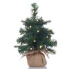 Pre-Lit Artificial Mini Christmas Tree,12 inch Miniature Pine Xmas Tree with 40 LED Lights,40 Branch Tips,Desktop Christmas Tree Burlap Base-(30cm) view 1