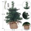 Pre-Lit Artificial Mini Christmas Tree,12 inch Miniature Pine Xmas Tree with 40 LED Lights,40 Branch Tips,Desktop Christmas Tree Burlap Base-(30cm) view 2