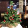 Pre-Lit Artificial Mini Christmas Tree,12 inch Miniature Pine Xmas Tree with 40 LED Lights,40 Branch Tips,Desktop Christmas Tree Burlap Base-(30cm) view 4