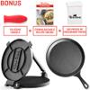 Uno Casa Cast Iron Tortilla Press 8 Inch - Bundle of Skillet for Roti / Comal Pan, Tawa / Dosa Pan Pataconera, Comales para Tortillas view 4