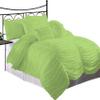 Epic Cotton 5 Piece Ruched Pattern Duvet Cover with Zipper & Corner Ties 100% Egyptian Cotton 800 Thread Count Premium Hotel Quality Decorative Bedding (Super King, Sage) view 3