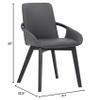 Armen Living Greisen Modern Wood Dining Room Chair, Grey/Charcoal view 3