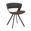 Armen Living Ulric Wood and Metal Modern Dining Room Accent Chair, Charcoal/Walnut 22 x 29 x 21.5 view 1