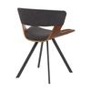Armen Living Ulric Wood and Metal Modern Dining Room Accent Chair, Charcoal/Walnut 22 x 29 x 21.5 view 4