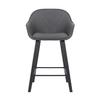 Armen Living Crimson Faux Leather and Wood Bar and Counter Height Stool, Grey, 26" Counter Height view 3