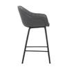 Armen Living Crimson Faux Leather and Wood Bar and Counter Height Stool, Grey, 26" Counter Height view 4