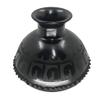 Black Pottery Wavy Rounded Shape Vase Sgraffito Design view 3
