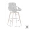 Armen Living Baylor Mid Century Modern Swivel Bar Stool for Kitchen Island Counter in Gray Faux Leather and Black Wood, 26" Seat Height view 3