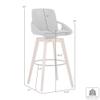 Armen Living Baylor Mid Century Modern Swivel Bar Stool for Kitchen Island Counter in Gray Faux Leather and Black Wood, 30" Seat Height view 3