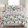 Levtex Home Merry & Bright Collecion - Holly Jolly Quilt - King - Christmas Tree - Red Green Teal Pink - Quilt (102x86in.) - Reversible - Microfiber view 3
