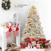 GOFLAME 6 FT Artificial Christmas Tree Hinged with 1036 Branch Tips, Silver Tinsel Christmas Tree with Metal Stand, Electroplated Technology for Indoor and Outdoor Holiday Decoration view 2