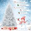 GOFLAME 6 FT Artificial Christmas Tree Hinged with 1036 Branch Tips, Silver Tinsel Christmas Tree with Metal Stand, Electroplated Technology for Indoor and Outdoor Holiday Decoration view 3