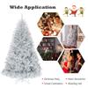GOFLAME 6 FT Artificial Christmas Tree Hinged with 1036 Branch Tips, Silver Tinsel Christmas Tree with Metal Stand, Electroplated Technology for Indoor and Outdoor Holiday Decoration view 4