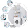 BAOYOUNI Adjustable Laundry Shelf Over Toilet Washing Machine Storage Rack Above Washer Dryer Standing Bathroom Organizer 3-Tier Space Saving Shelving Units, Ivory view 3