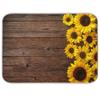 Dish Drying Mat Sunflowers on Wooden Board, Absorbent Reversible Drying Mat Dishes Pad Dish Mats for Drying for Kitchen Counter Decor 16x18 Inch view 1