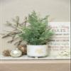 Flora Bunda 15.5 inch H Frosted Christmas Tree 4.75 inch Maple Leaf Ceramic Footed Pot Christmas Holiday Decoration,White view 2