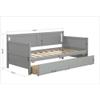 Mera Wood Daybed Twin with Drawers, Twin Size Daybed Frame with Storage/Twin Bed Frame, No Box Spring Needed (Gray Drawer) view 2