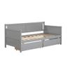 Mera Wood Daybed Twin with Drawers, Twin Size Daybed Frame with Storage/Twin Bed Frame, No Box Spring Needed (Gray Drawer) view 4