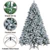 Yaheetech 7.5ft Premium Snow Flocked Hinged Artificial Christmas Fake Spruce Full Tree for Home Office Party Decoration with 1284 Branch White Snow Tips and Metal Stand view 3