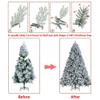 Yaheetech 7.5ft Premium Snow Flocked Hinged Artificial Christmas Fake Spruce Full Tree for Home Office Party Decoration with 1284 Branch White Snow Tips and Metal Stand view 4