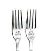 Beach Wedding Gift Couples, Silver Flatware for Cake Ceremony, Personalized Set of 2 Forks view 2