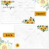 Zonon 50 Pieces Sunflower Recipe Cards 4x6 Recipe Card with Sunflowers Double Sided Kitchen Note Cards for Wedding, Bridal Shower view 2