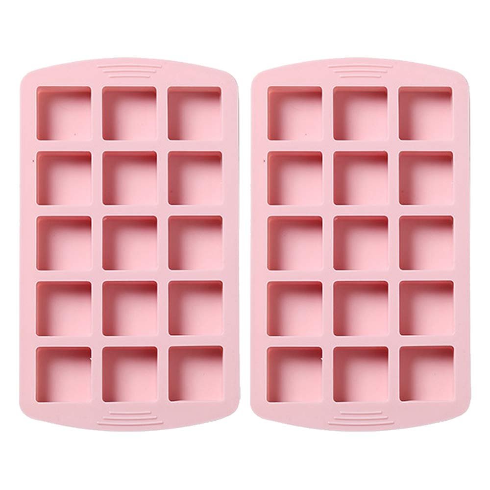 Small Square Chocolate Silicone Mold Set of 2, 30-Cavity, Pink