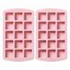 Small Square Chocolate Silicone Mold Set of 2, 30-Cavity, Pink view 1
