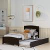 Harper & Bright Designs Twin Bed Frame, Wood Platform Bed with Trundle, Headboard, Footboard and Wood Slat Support (Espresso with Trundle) view 1