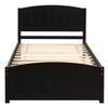 Harper & Bright Designs Twin Bed Frame, Wood Platform Bed with Trundle, Headboard, Footboard and Wood Slat Support (Espresso with Trundle) view 4