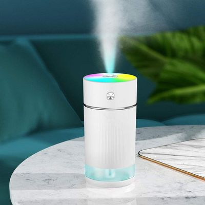 For Bedroom Home Mist Humidifiers For Household Mute Ultrasonic Humidifier Usb In-Line Cylindrical Atomizer One-Key Adjustment And Convenient Carrying Humidifier-White
