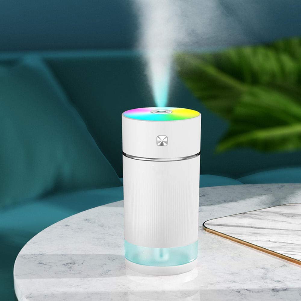 For Bedroom Home Mist Humidifiers For Household Mute Ultrasonic Humidifier Usb In-Line Cylindrical Atomizer One-Key Adjustment And Convenient Carrying Humidifier-White